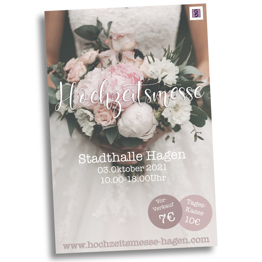 Hochzeitsmesse in Hagen 2021 3 Plakat zur Hochzeitmesse in Hagen im Oktober 2021 - Stadthalle Hagen