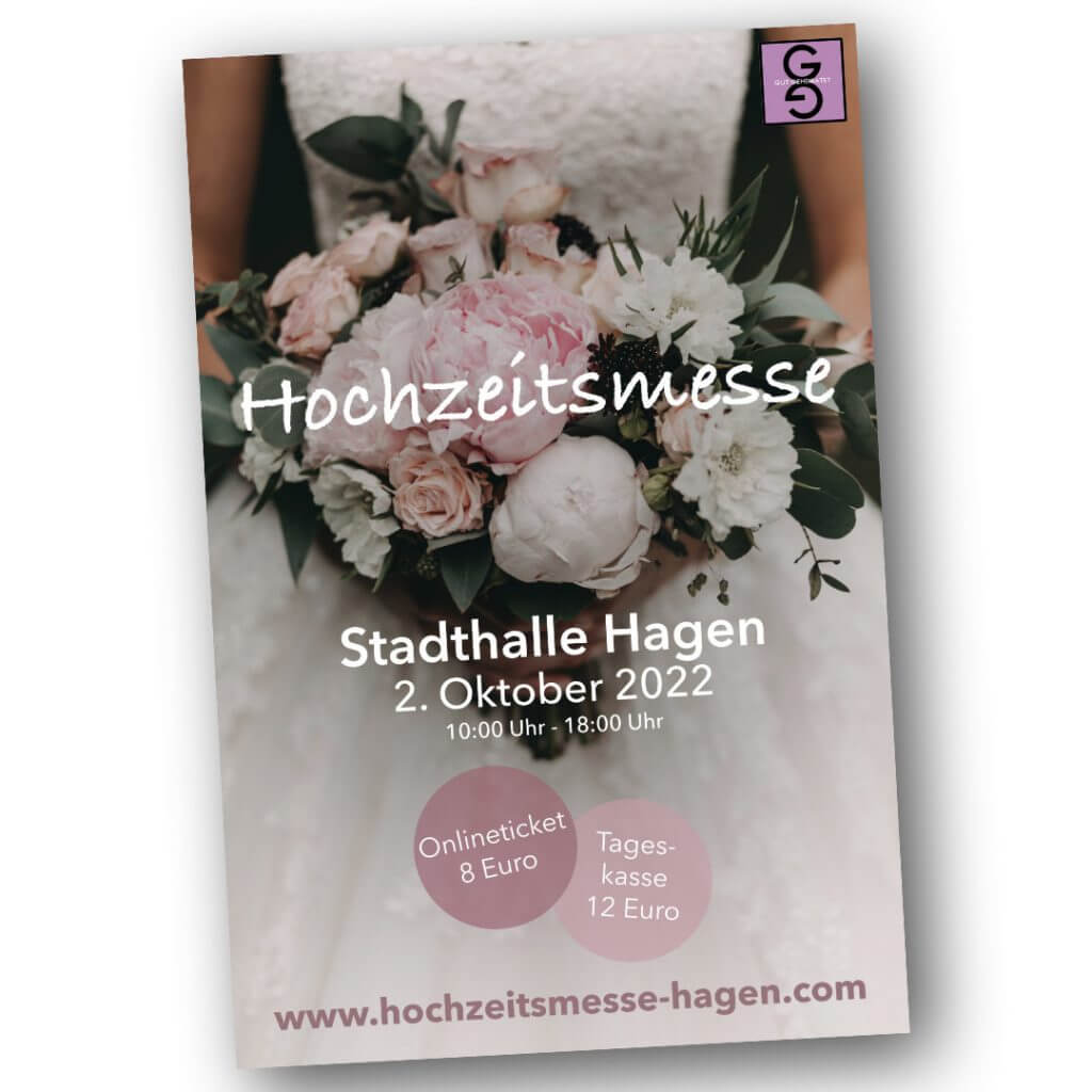 Hochzeitsmesse in Hagen 2022 2 Hochzeitsmesse in Hagen - Offizieller Flyer der Messe in der Stadthalle Hagen