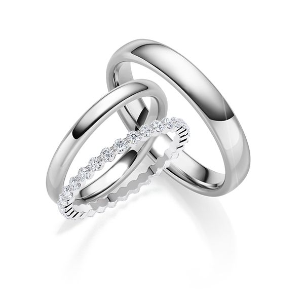 RUBIN Goldschmuck Memoire Vorsteckring Weißgold 585, Modell RU-1808-1, mit insgesamt 0.580 Karat Diamanten (TW/SI). Erhältlich bei EVA Trauringwelten in Hagen.