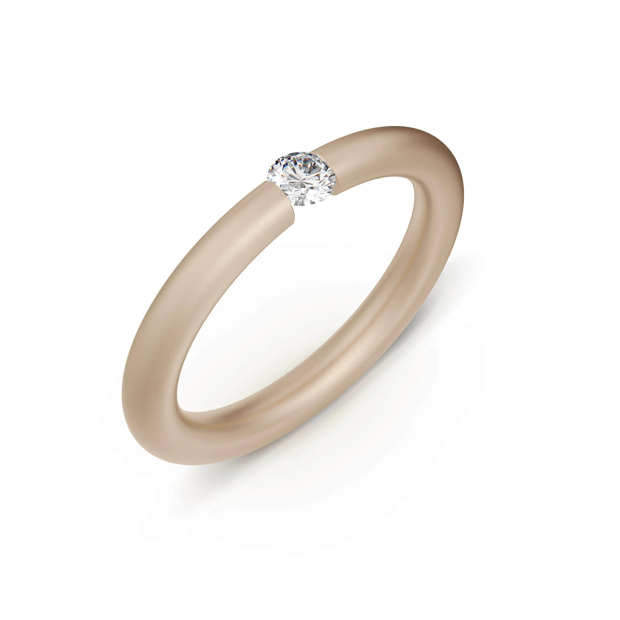 Verlobungsringe Rosewood 14 Niessing Antares Ring Rund, Modell N341983, 0.12ct Diamant (FVS1), Emotion Satin Rosewood. Made in Germany. Exklusiv bei EVA Trauringwelten in Hagen.