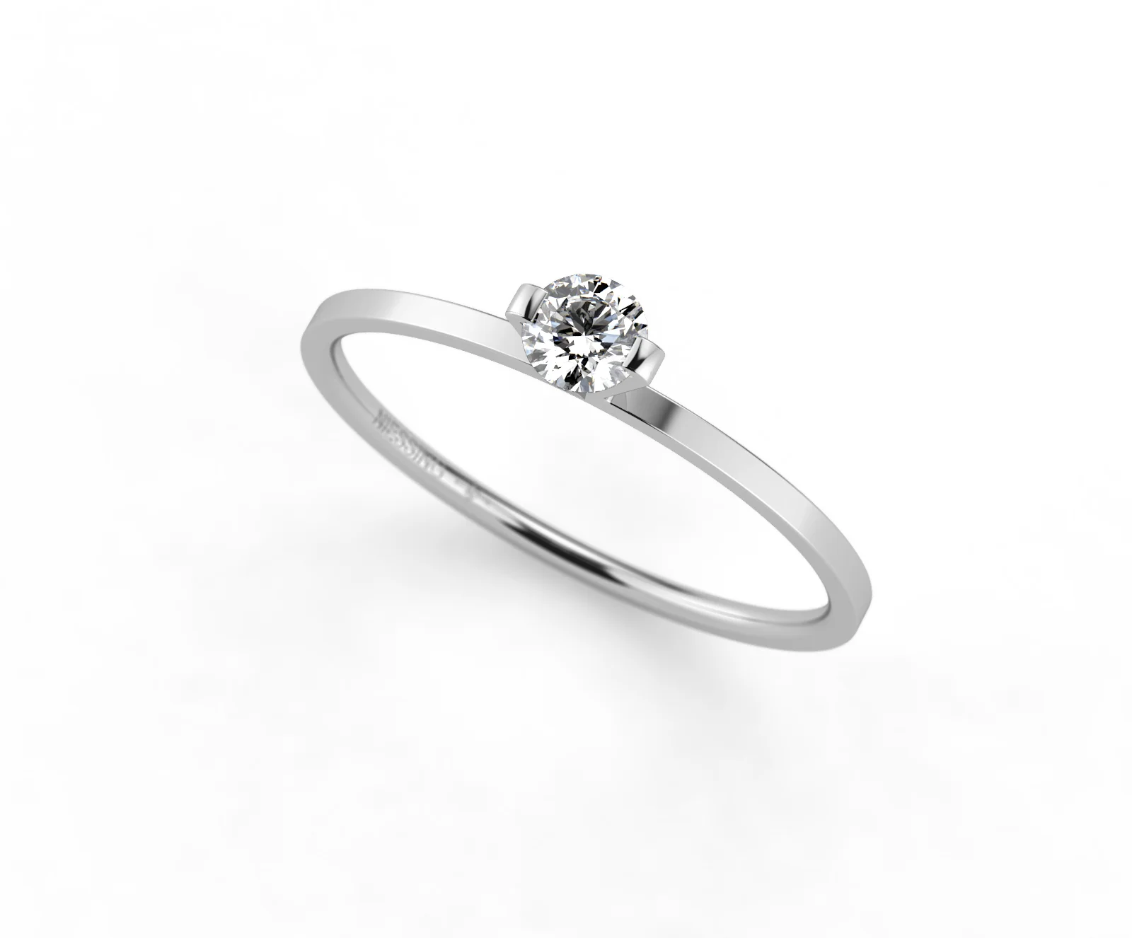 Verlobungsringe Platin 11 Niessing Verlobungsring Princess, Platin Glossy, Modell N301960, mit 0,16 Karat Top Wesselton Diamant. Made in Germany, erhältlich bei EVA Trauringwelten in Hagen.