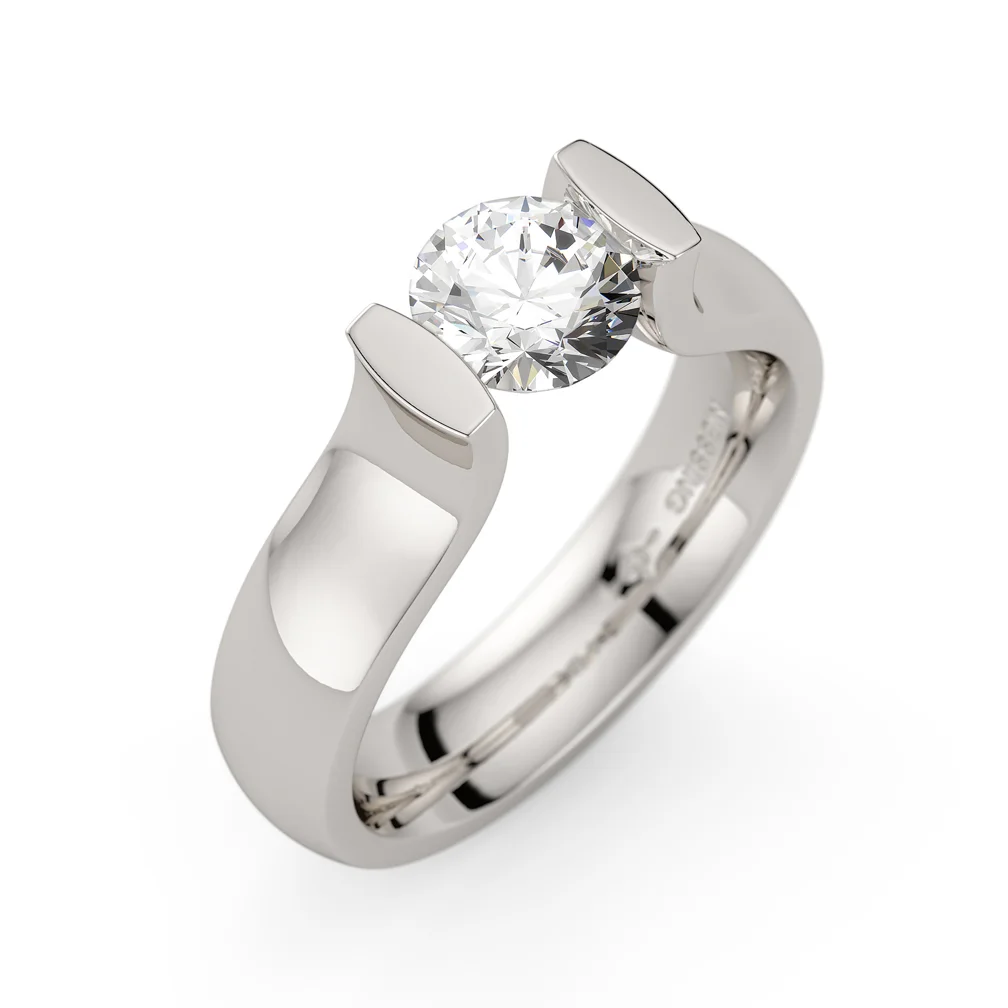 Verlobungsringe Platin 22 Niessing Spannring Lucia N321921, Platin, 1,00ct VSTW Diamant. Handgefertigt in Deutschland. Erhältlich bei EVA Trauringwelten in Hagen.