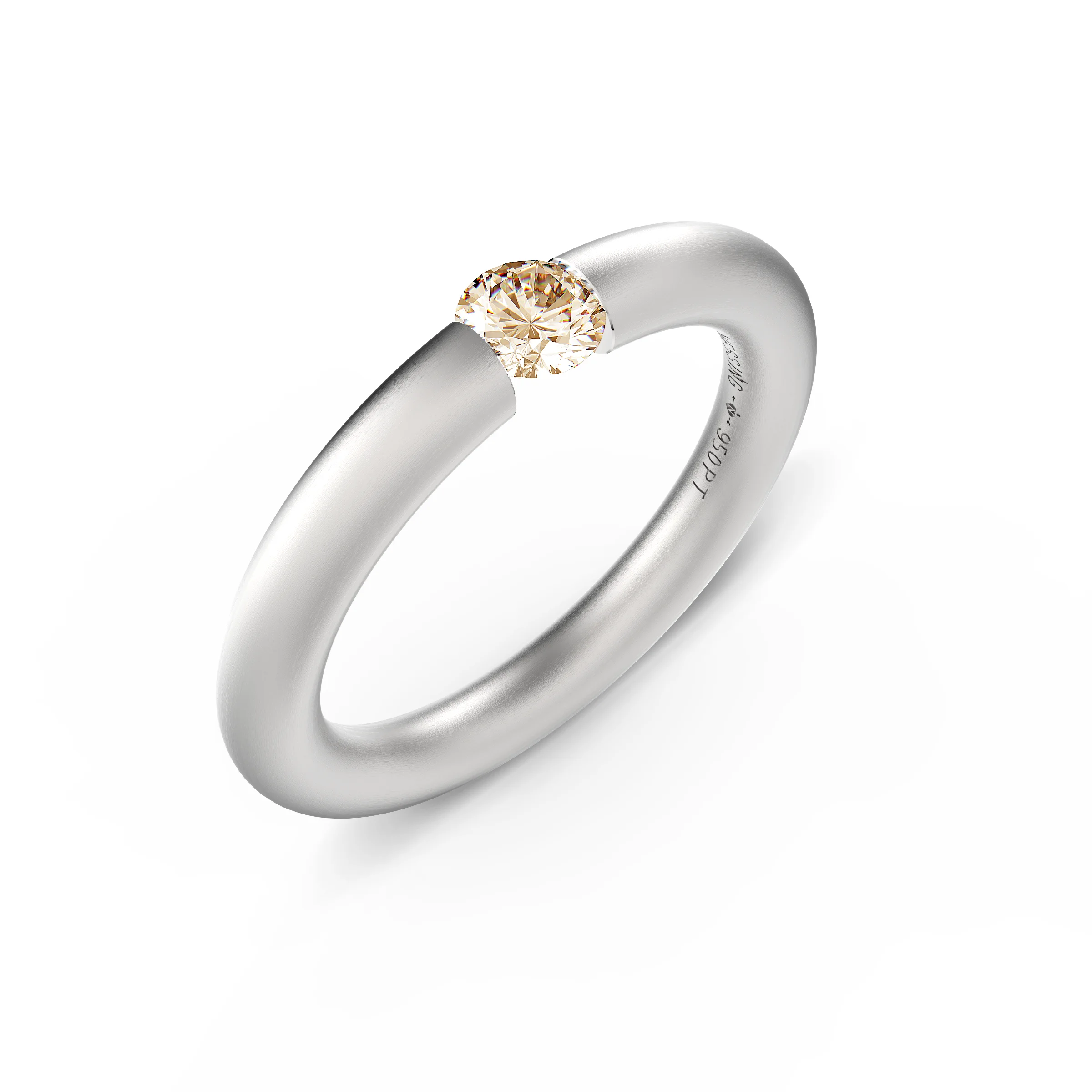 Verlobungsringe Platin 19 Niessing Spannring Rund Modell N141792, 0.25 Karat Diamant, Emotion Satin Cinnamon Platin. Made in Germany. Erhältlich bei EVA Trauringwelten in Hagen.