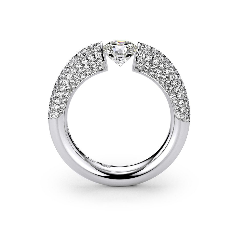 Verlobungsringe Platin 17 Niessing Spannring Verlauf Highlight, Platin, Modell N311790. Made in Germany. Exklusiv erhältlich bei EVA Trauringwelten in Hagen.