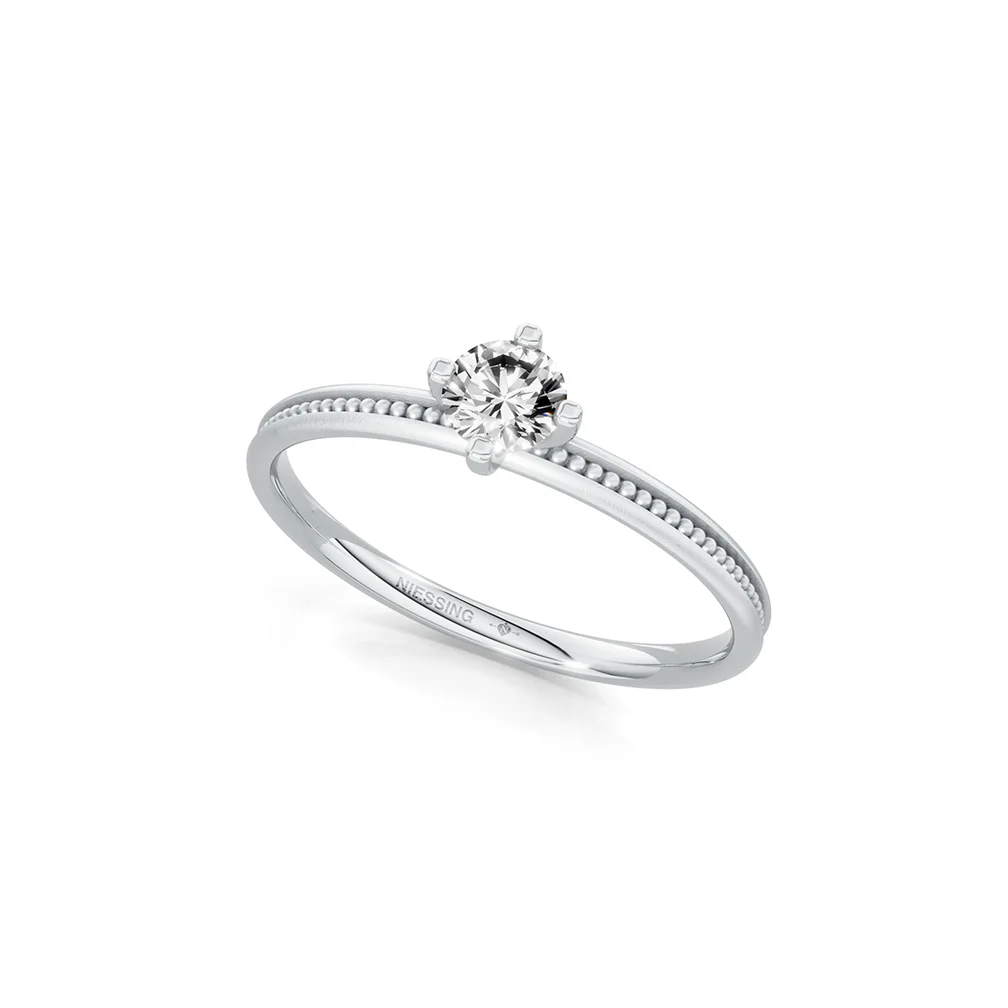 Verlobungsringe Platin 9 Niessing Art Deco Brillantring N401955, 1.8mm, 0.18ct, Platin Nature. Made in Germany, erhältlich bei EVA Trauringwelten in Hagen.